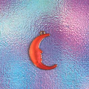 Red Crescent Moon Pendant